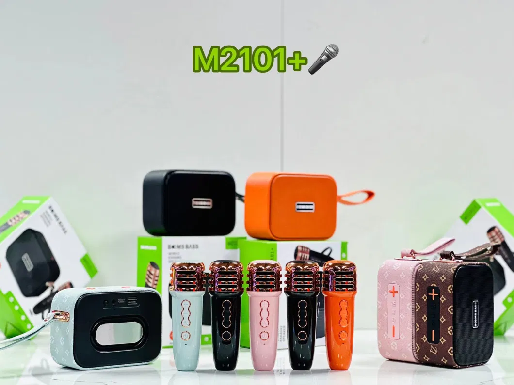 Ld-M2101+ Good Quality Fashionable Wireless Outdoor Mini Portable Bluetooth Karaoke Speaker with Mic_Pink