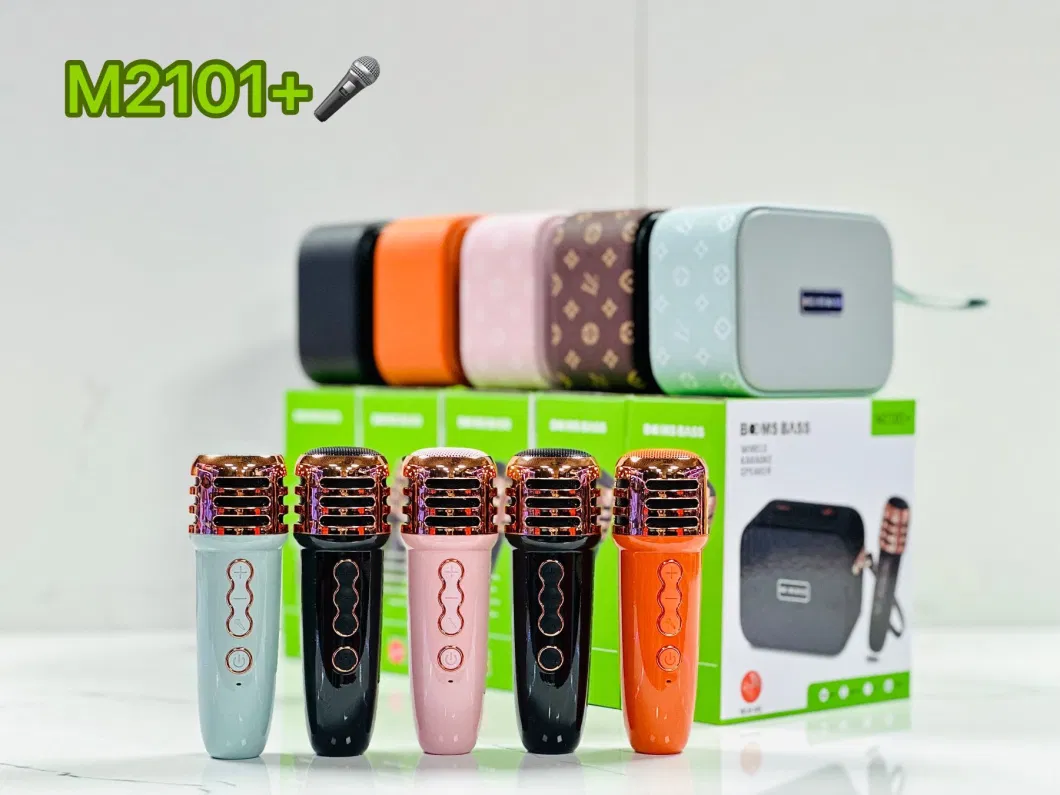 Ld-M2101+ Good Quality Fashionable Wireless Outdoor Mini Portable Bluetooth Karaoke Speaker with Mic_Pink